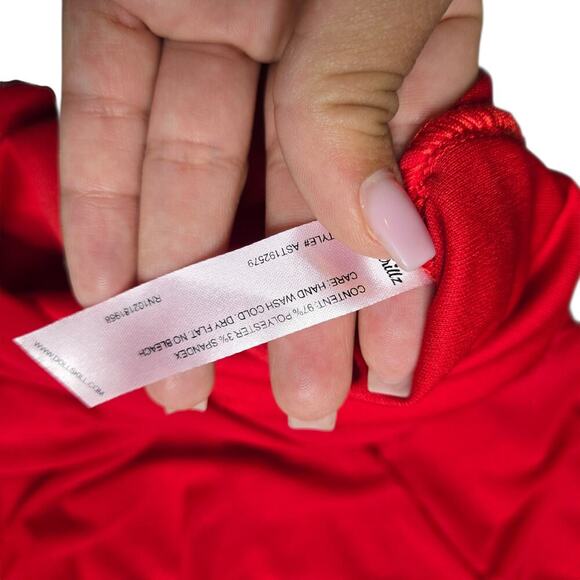 Sugar Thrillz Red Light Special Ruched Dress Size: M - Picture 2 of 4